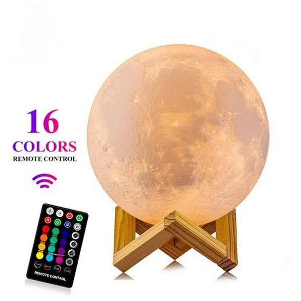 16 Colours 3D Moon Night Lamp - Jake Cart