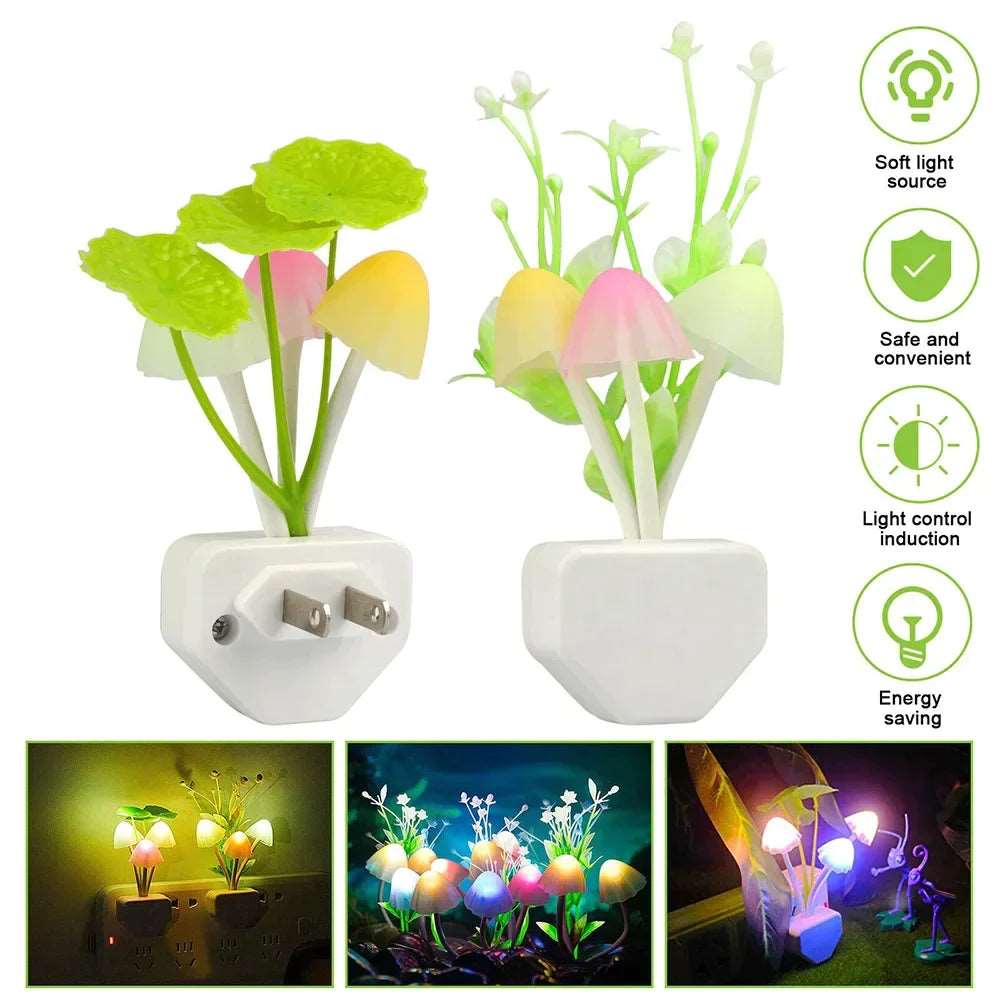 Automatic Open Beautiful Mashroom LED Night Light - Jake Cart