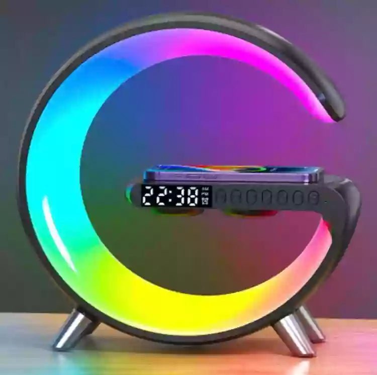 LED Smart RGB Ambient Night Light With Wireless Charger Bluetooth Speaker Music Sync Night Lamp - Jake Cart