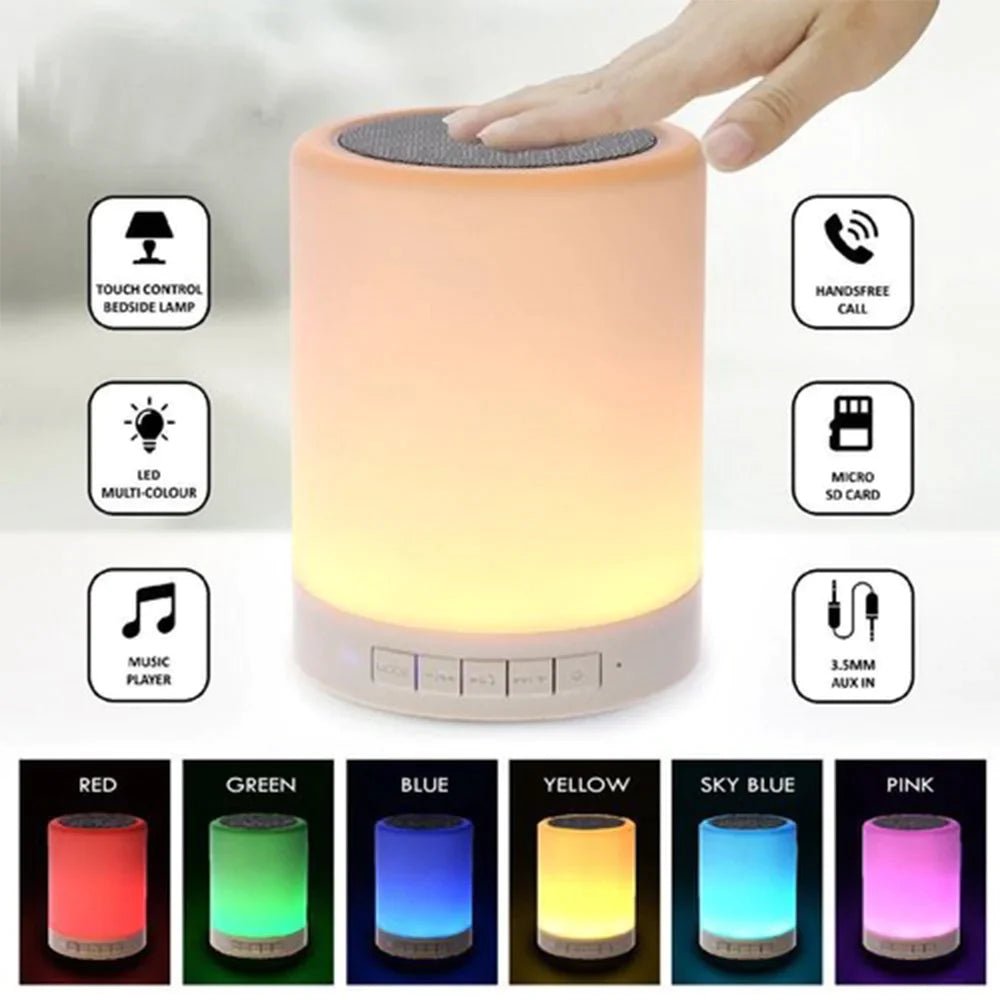 LED touch night light, Bluetooth Speaker Lamp Portable Wireless Speaker, Bedside Lamp,USB Rechargeable Table Lamp - Jake Cart