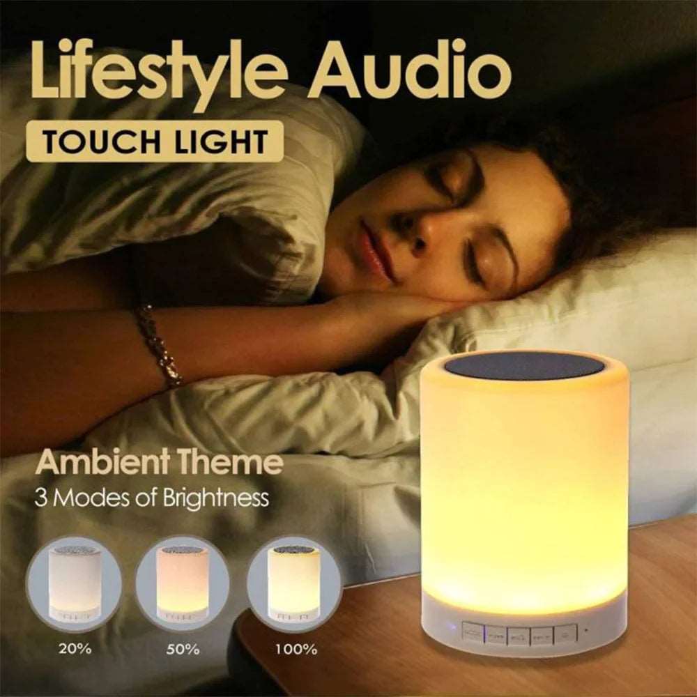 LED touch night light, Bluetooth Speaker Lamp Portable Wireless Speaker, Bedside Lamp,USB Rechargeable Table Lamp - Jake Cart