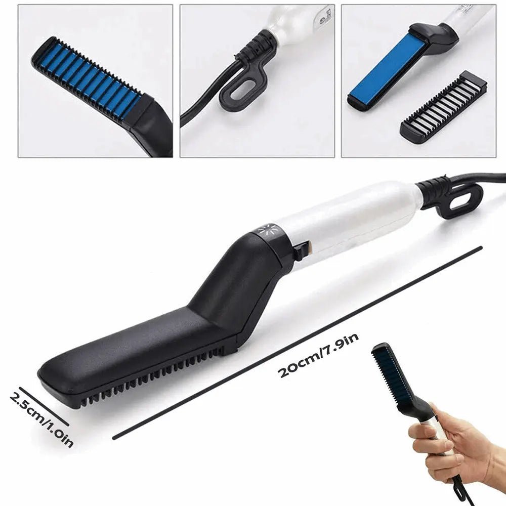 Men Quick Beard Straightener Multifunctional Electric Ionic Beard Straightening Hair Style Hot Comb - Jake Cart