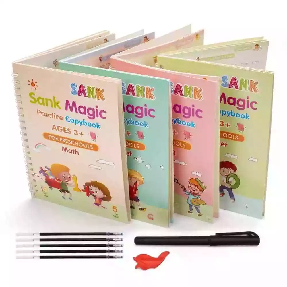 Sank Magic Practice CopyBook - Set Of 4 Books With Pen & Refills - Jake Cart